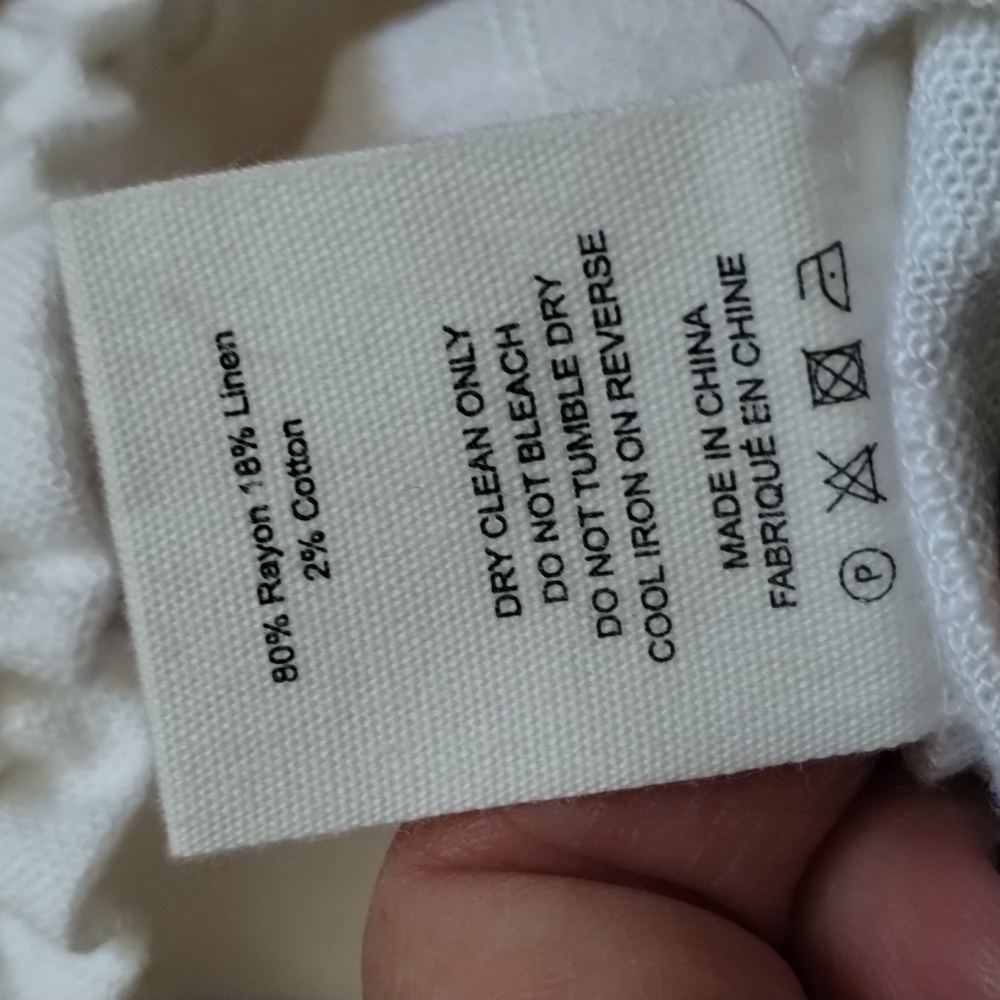 Rumored Linen White Wide Leg Pants Large - Picture 7 of 7
